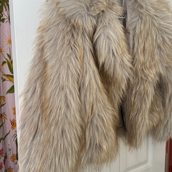 NWT NastyGal Nasty Gal faux fur jacket coat collared cropped 4 mob wife - Picture 10 of 14